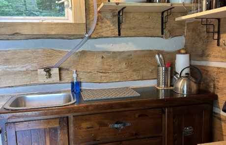 kitchen in log cabin