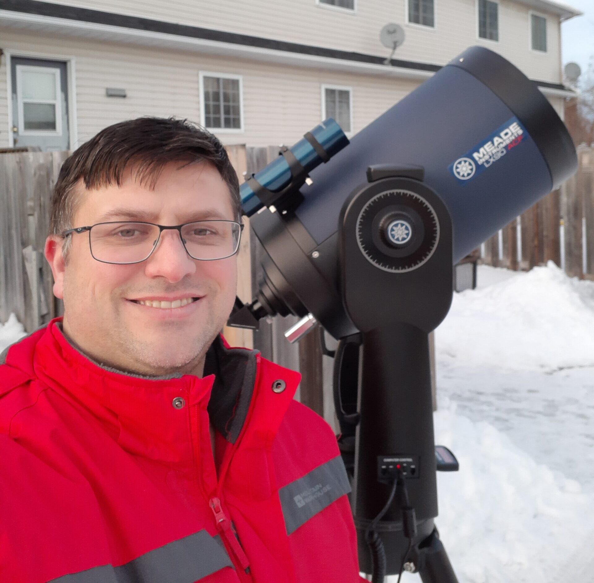 Rob Millard with Telescope – winter