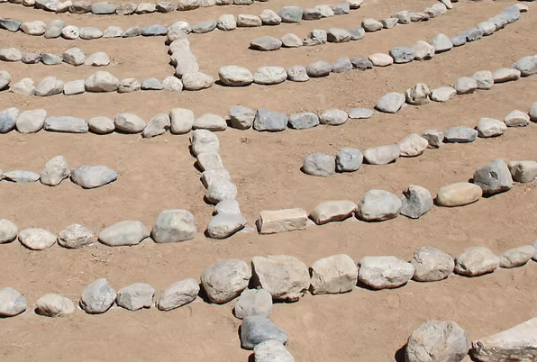Portion of a Labyrinth outlined with rocks